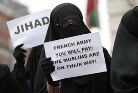 הפגנה אסלאמית נגד צרפת